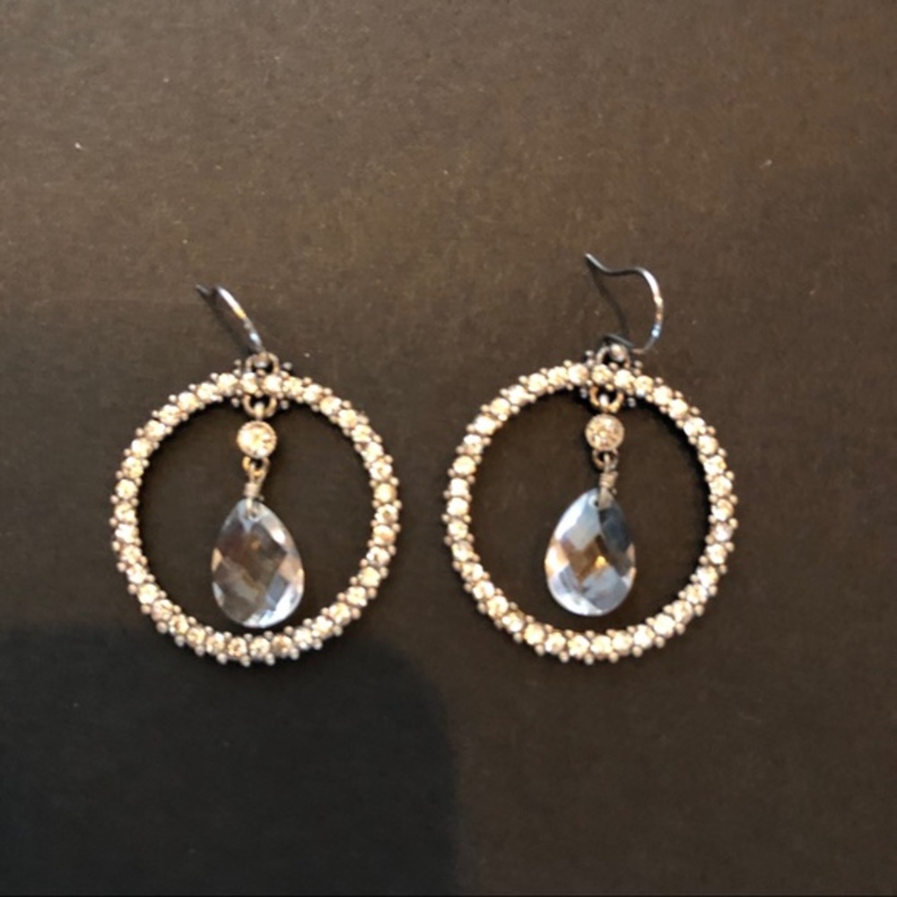 Rhinestone statement earrings with center …